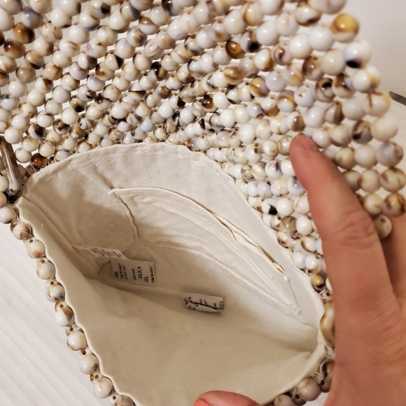 NWT Rachel Ashwell Marbled Beaded Fully lined Bag, Statement Piece - Picture 6 of 7